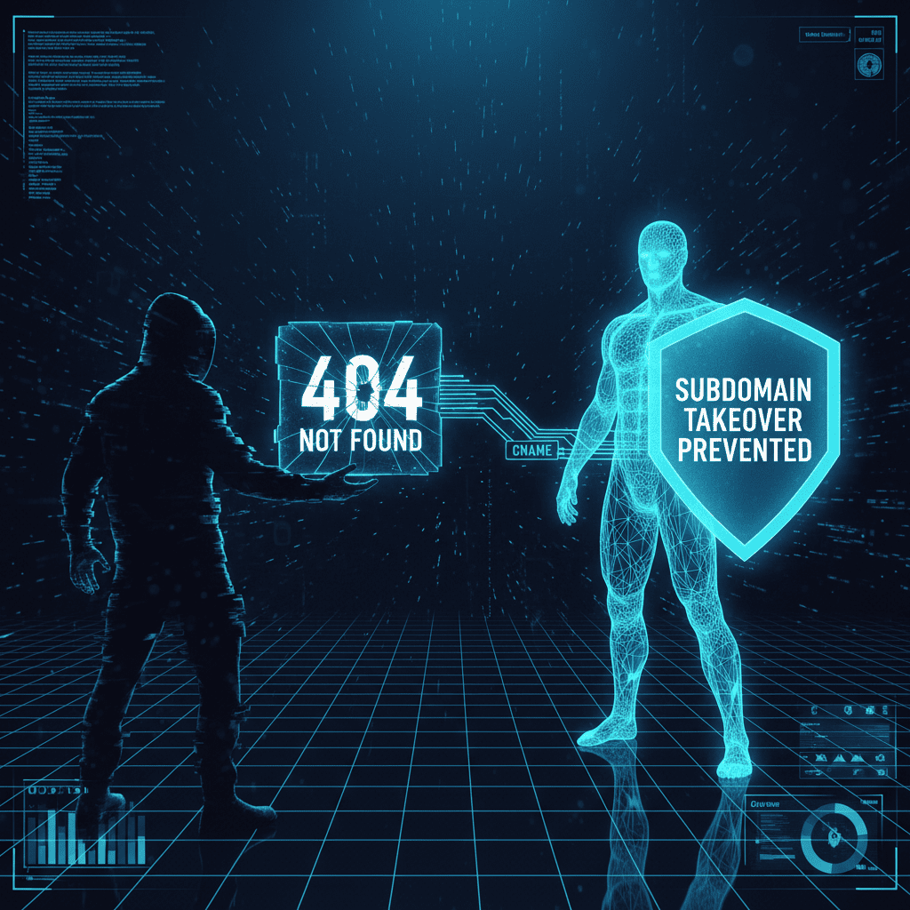 Subdomain takeover via dangling DNS CNAME records diagram
